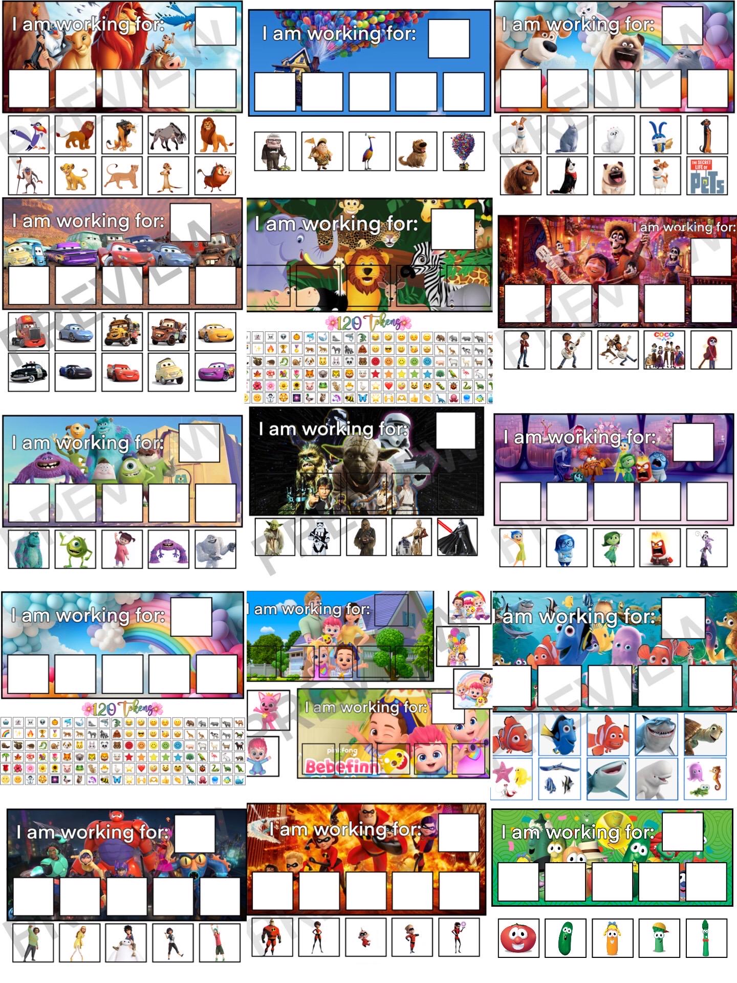 30+ Token Boards, Over 250 Tokens (50 Dollar Value!) - Etsy