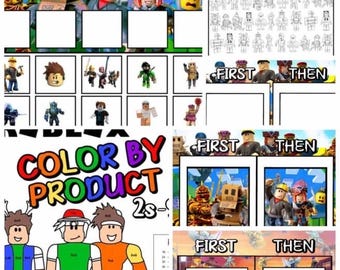 Paquete ABA de Roblox: Tableros de fichas, Tabla "Primero y luego", Buscar y encontrar, Colorear por adición/multiplicación