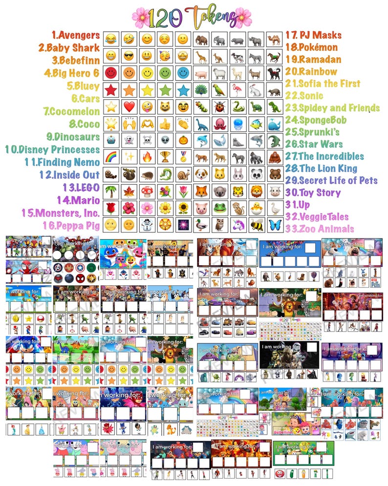 30+ Token Boards, Over 250 Tokens (50 Dollar Value!) - Etsy