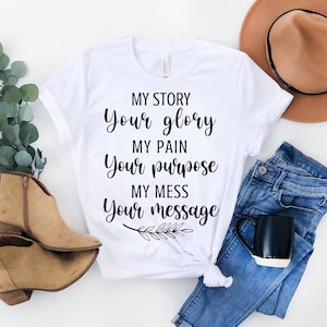 My Story Your Glory Matthew West Lyrics Short Sleeve Shirt Grey Black Heather Muave Pink Purple Blue