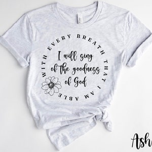Goodness Of God Bethel Christian Short Sleeve Shirt Grey Black Heather Muave Pink Purple Blue