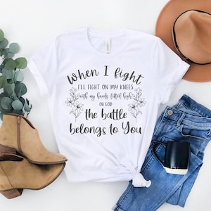 Battle Belongs Christian Lyrics Phil Wickham Colorful T-Shirt Teal Dark Grey Heather Navy Pink Maroon Turquoise Green Purple