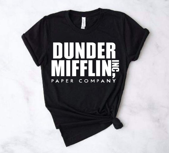 The Office Dunder Mifflin Logo Women's Black Short Sleeve Crew