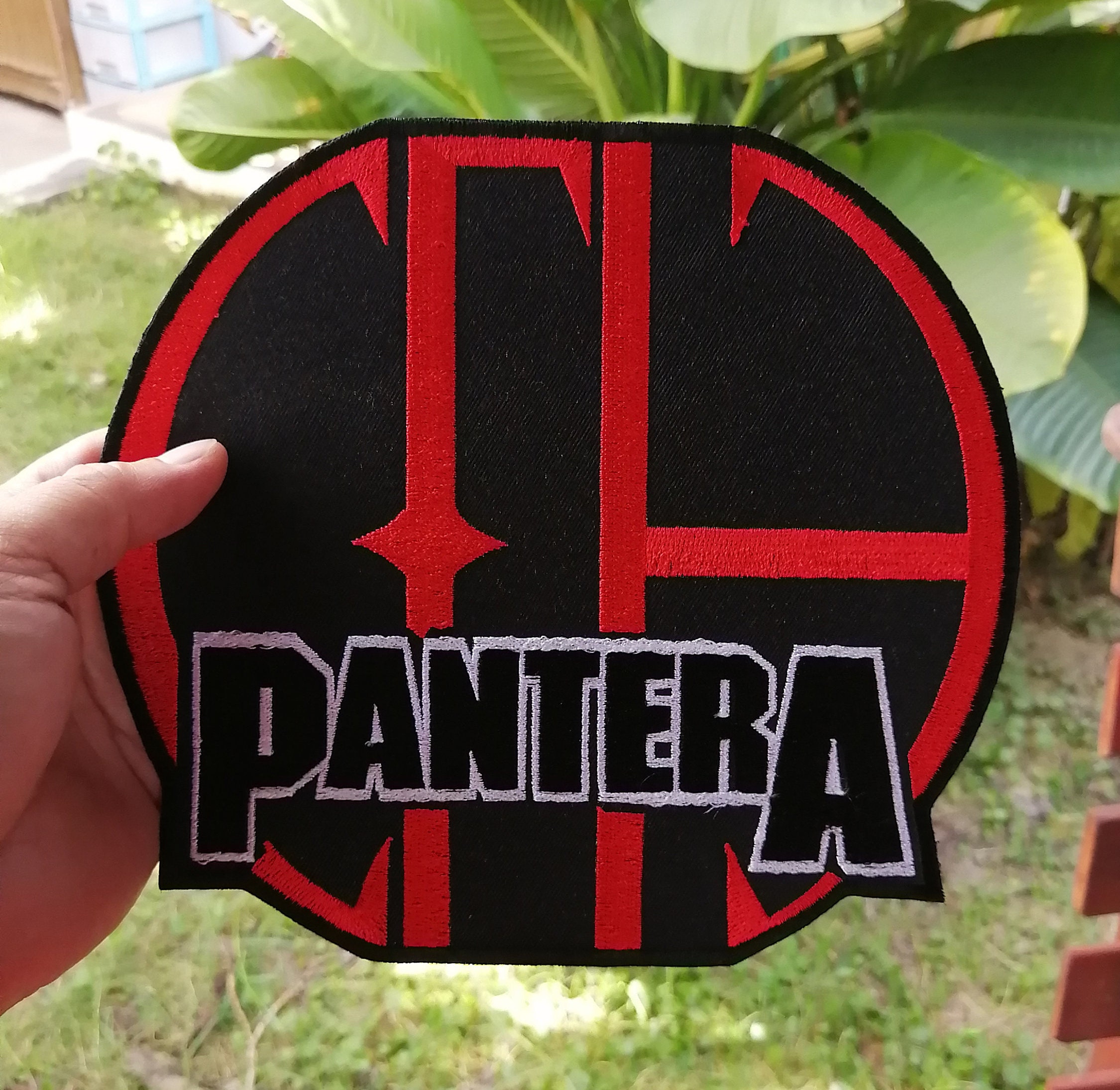 Toppa termoadesiva ricamata con logo grande Pantera Bands Music Heavy Metal  -  Italia