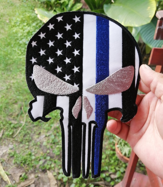 Skull Flag Hook and Loop Patch, American Iron on Patch, Flag Iron on Patch, Hook  and Loop Patch. 