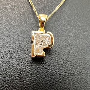 Alphabet Shape Letter 7.00 MM Lab Grown Diamond Pendant, A to Z Alphabet Initial Pendant for Gift, 14k Gold