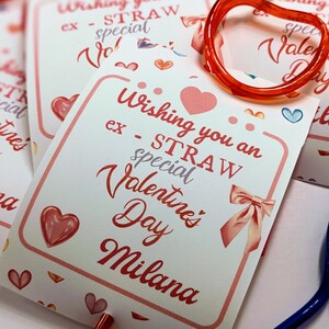 Valentinstag Schulbevorzugungen / Klasse Valentinstag Austausch Geschenke / Kundenspezifische Tag Karte Valentinstag Kindertagesstätte Schüleraustausch Stroh