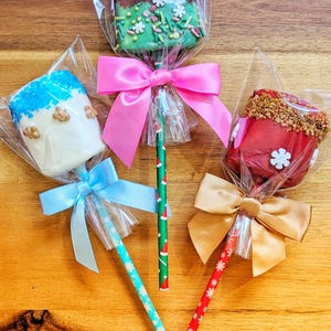 Malvaviscos navideños / Malvaviscos cubiertos de chocolate / Dulces navideños / Postres navideños / Galletas navideñas / Ideas de regalos para estudiantes