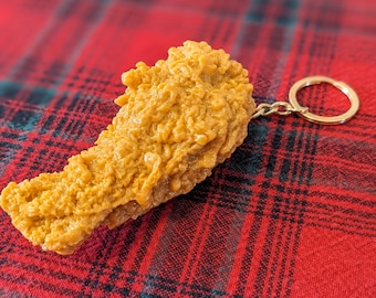 Fried Chicken Leg Keychain / Food Keychain / Funny Birthday Present / Father's Day Gift