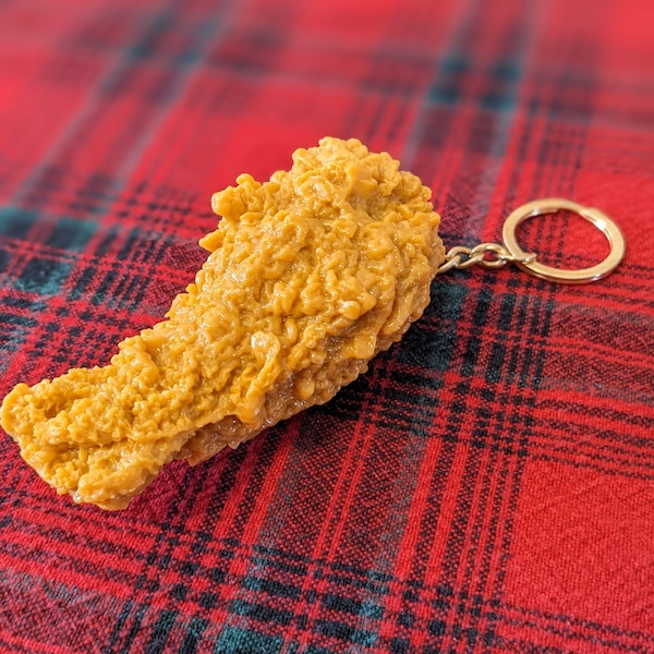 Fried Chicken Leg Keychain / Food Keychain / Funny Birthday Present / Father's Day Gift
