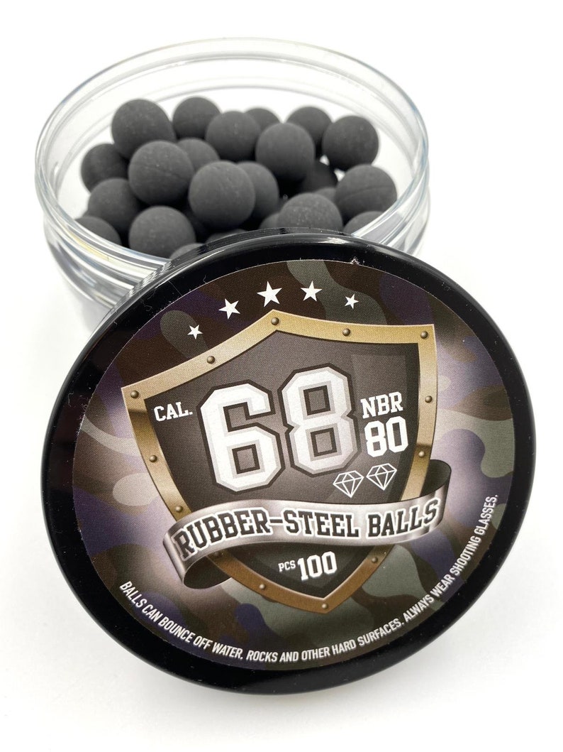 100 X Premium Quality Hard Rubber Steel Balls Paintballs Etsy