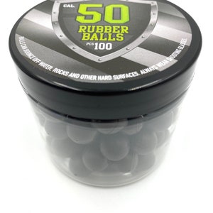 100 Hard Rubber Balls Paintballs Reballs Defense Pistols 50 Caliber
