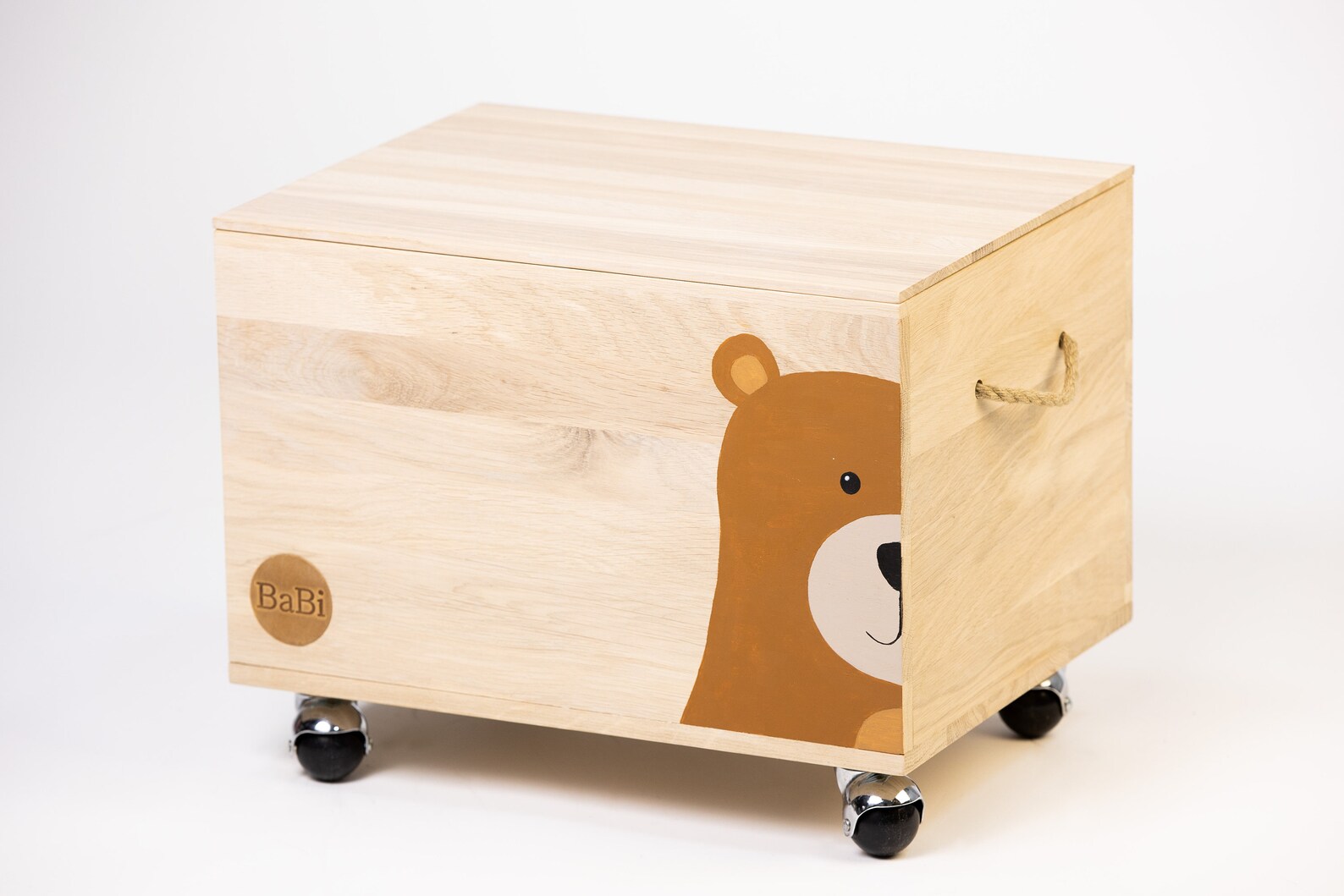 Solid OAK Kids Toy box BaBi Bear MIDI Etsy