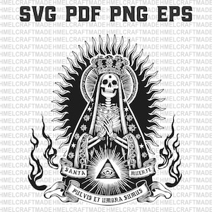 Santa Muerte Svg Clip art, Saint Holy Death Digital Download, La Santisima Vector, Png, Eps,Halloween Cutting File, Laser Engraving, UV Dtf