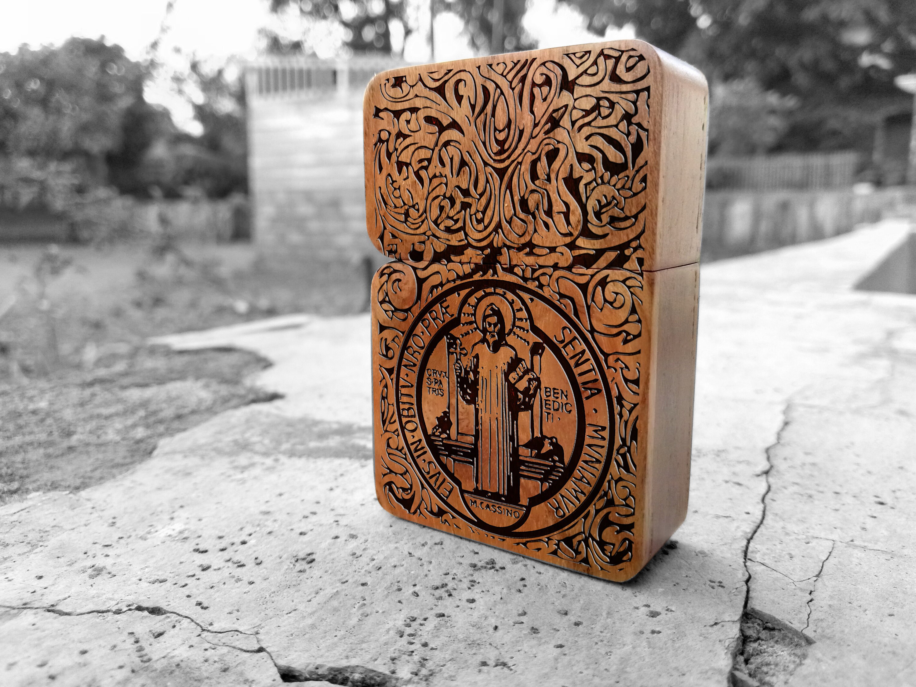 Wood Lighter Wood Cover Lighter Cigarette Lighter Case Wood Etsy