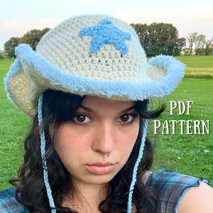 PDF crochet cowboy hat PATTERN | cowgirl bucket hat PDF instructions | crochet cowgirl hat | country summer festival inspo