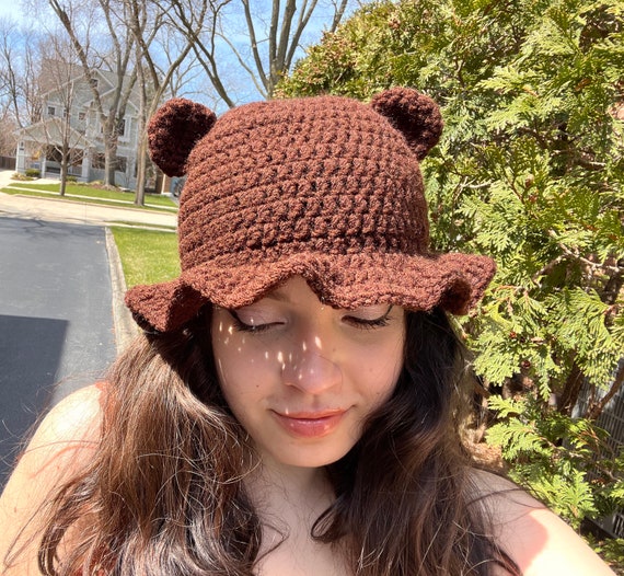 Crochet Teddy Bear Bucket Hat Crocheted 