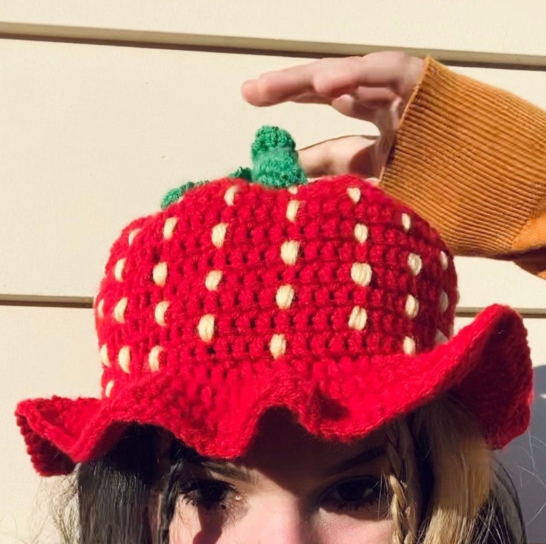PATTERN Strawberry Shortcake Hat Crochet Pattern Strawberry Etsy