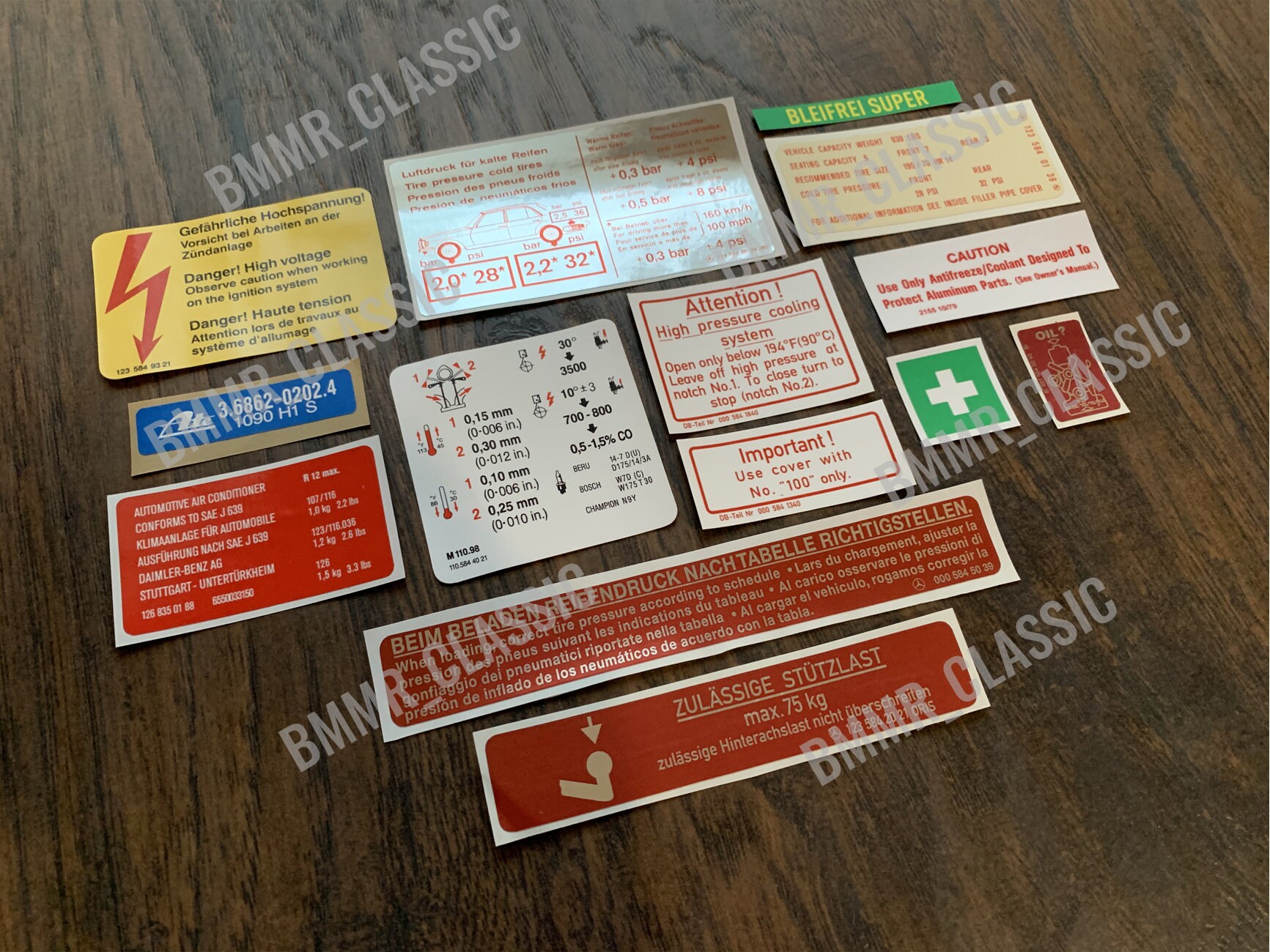 W123 C123 S123 Mercedes Benz Info Stickers Engine Bay Decal Etsy UK