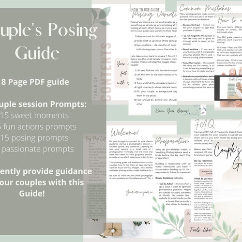 Digital Couple Posing Guide PDF Download INSTANT DOWNLOAD Etsy