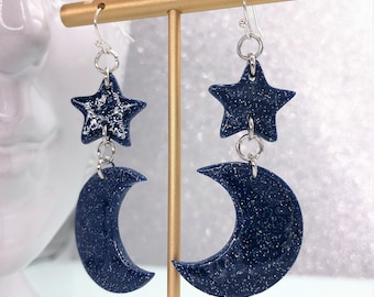 Star and Teardrop Clay earrings
