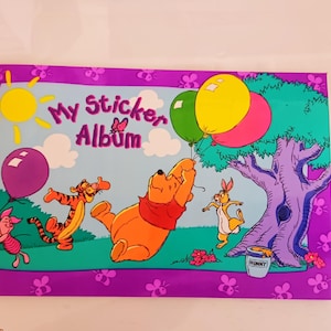 Sandylion Winnie the Pooh Sticker Album Full of Stickers - Disney - Vintage - Pearly - Prismatic