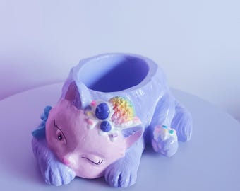 Cute Hand made Cat Succulent Planter - Cat Plant Pot - Cat Home Decor - Cat Mini Planter - Cute Planter - Flower planters - Animals pots