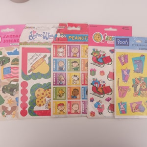 Sandylion Maxi fogli di adesivi - Non aperti - Vintage - Maxi foglio - Kromekote - Snoopy - Hallmark - Winnie the Pooh