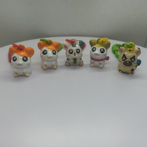 Vintage Hamtaro mini sleutelhanger - Hamster figuur - Hamtaro Anime beeldje - Poppen - Bijou