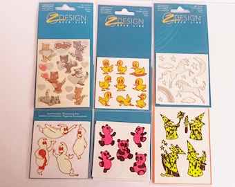 Vintage ZDesign Stickers - Silkie Cats - Glow in the Dark - Duck - Unicorn - Panda