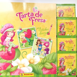 Strawberry Shortcake Panini Sticker Album and 4 Unopened trading card stickers - NEW - Unopened