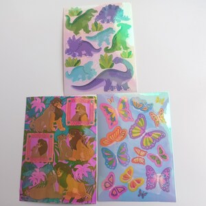 Sandylion Pearly Maxi Sheet Stickers - Vintage - Raro - Rei Leão - Dinossauros - Borboletas - Disney