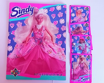 Vintage 1996 Sindy Sticker Album and 4 sticker packs - Trading Cards - Upper Deck - Hasbro