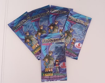 Lot of 5 Vintage 1996 Dragon Ball Panini Trading Cards - Sealed Dragon Ball GT - Goku