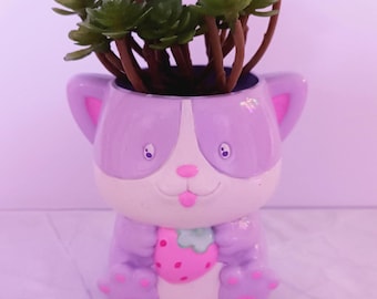 Hand Made Strawberry Puppy mini Plant pot for fake flowers - Home Decor - Cute Mini Pot - Succulent - Flower planters - Animals pots