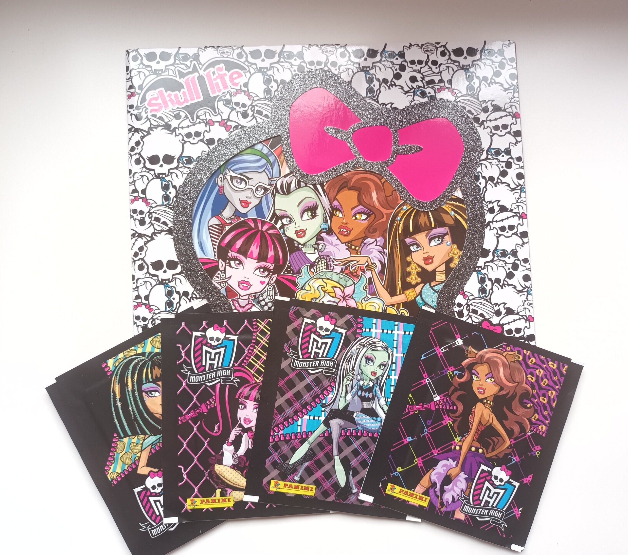 Monster High Panini Sticker Album and 4 Trading Card Packages 