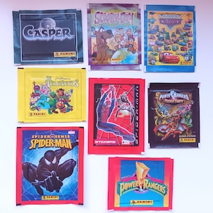 Vintage ruilkaarten - Panini sticker - Casper - Scooby Doo - Auto's - Spider Man - Power Rangers - Muppets