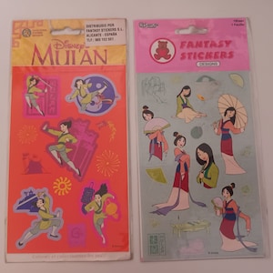Sandylion Disney Mulan Maxi foglio di adesivi - Non aperto - Anni '90 - Vintage - Maxi fogli