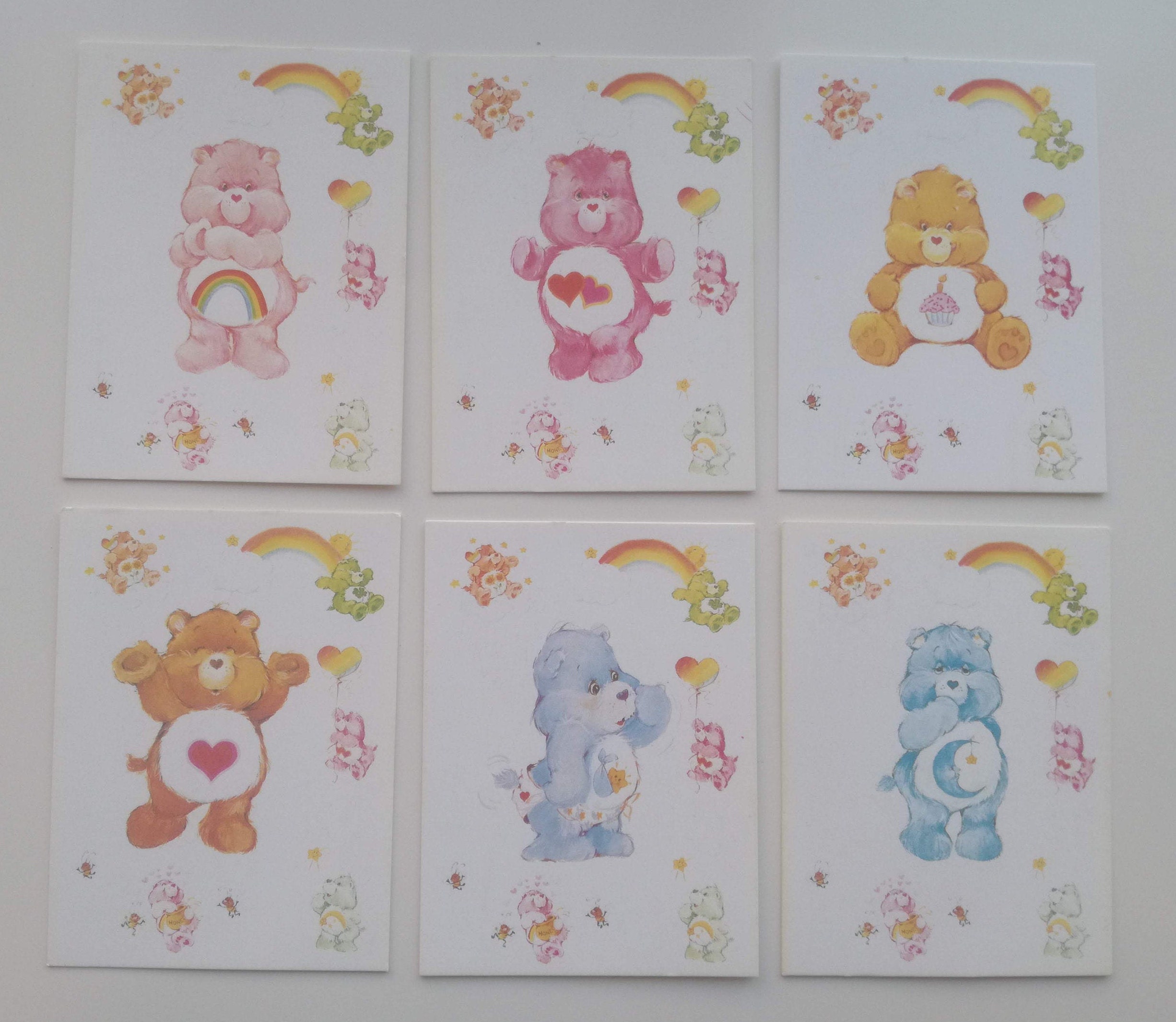 Vintage 1981 Care Bear Trading Cards Care Bear Cards Milano Stickers ...