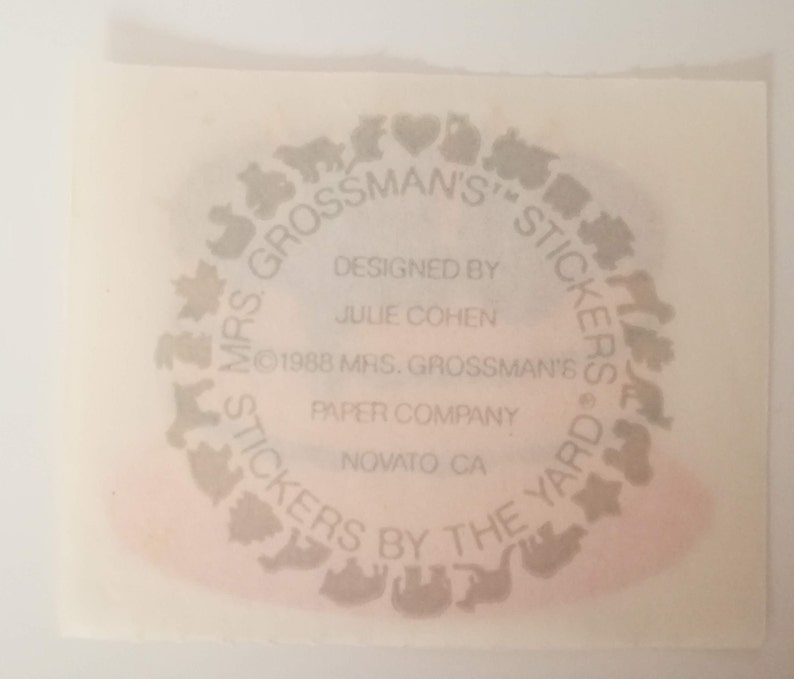Sticker Square Sticker Sheet Vintage Mrs Grossman Birthday Cake Sticker From 1988