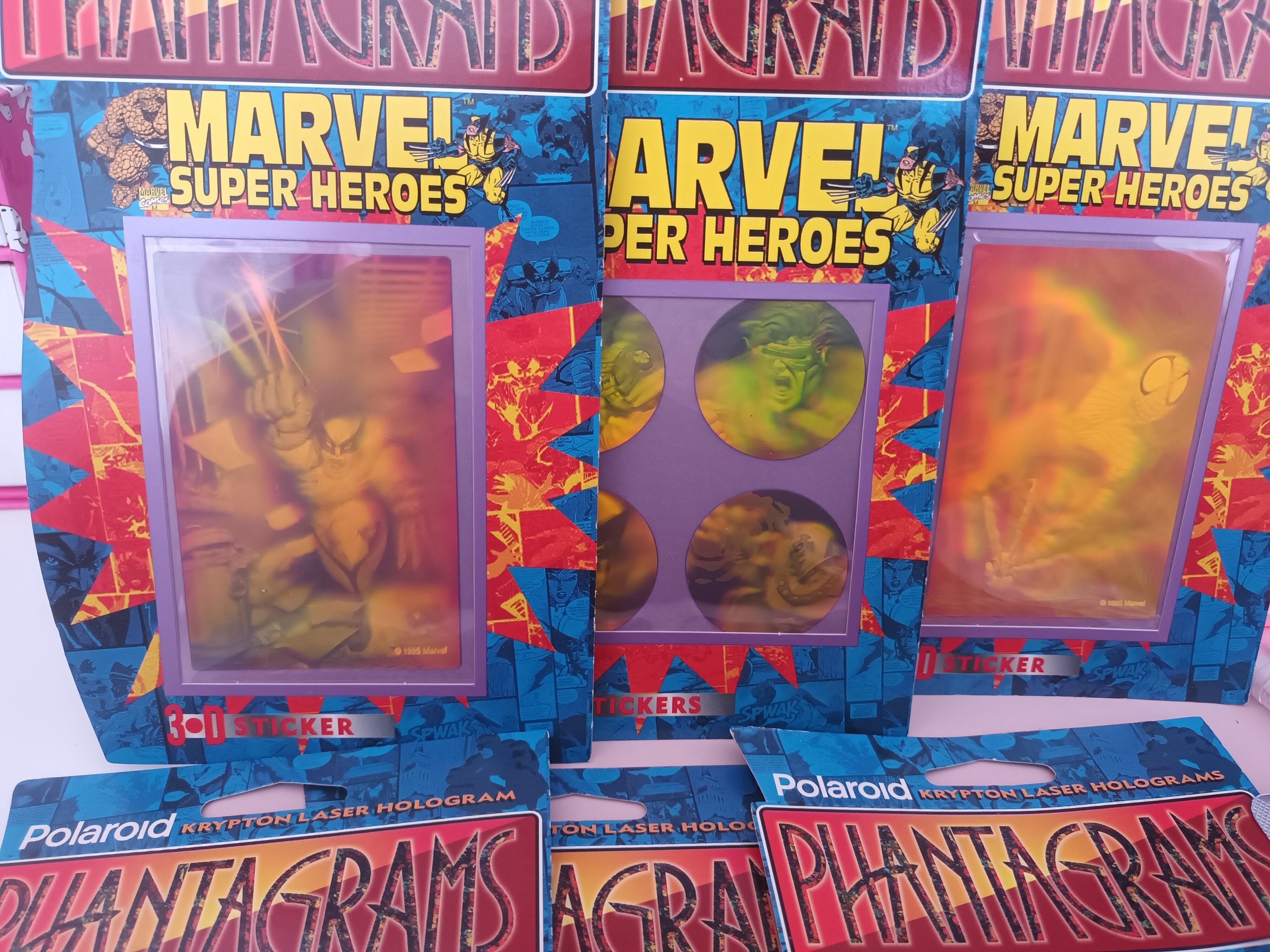 その他 Polaroid Phantagrams Marvel Stickers Vintage 1995 Marvel Superheroes Phantagram - Polaroid - 3D Sticker