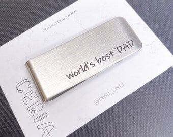 Personalised Money Clips for Dad, best man, husband, grandad. Engrave your own messages.