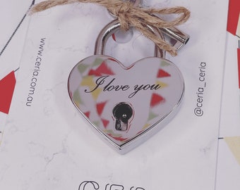 EXPRESS ORDER! ** Custom Personalised Engraved Love Lock, Heart-Shaped Padlock with key, Collar Charm, Tag ID, Lock, wishing well, wedding