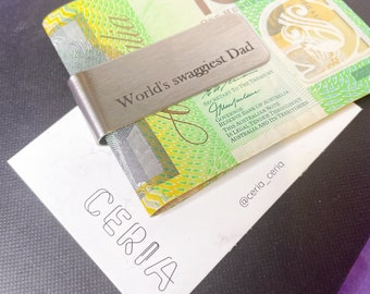 Personalised Money Clips for Dad, best man, husband, grandad. Engrave your own messages.
