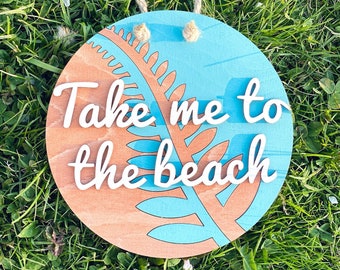 Beach sign "Take me to the beach" - Template for laser cutting