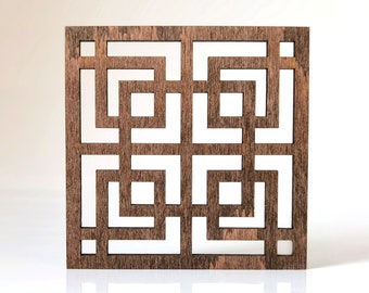 Geometric Laser Cut Wood Coasters. Laser file