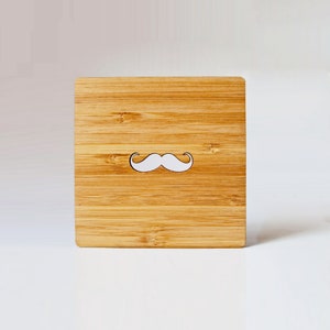 Moustache drink coaster. Template file for laser cutting and engraving