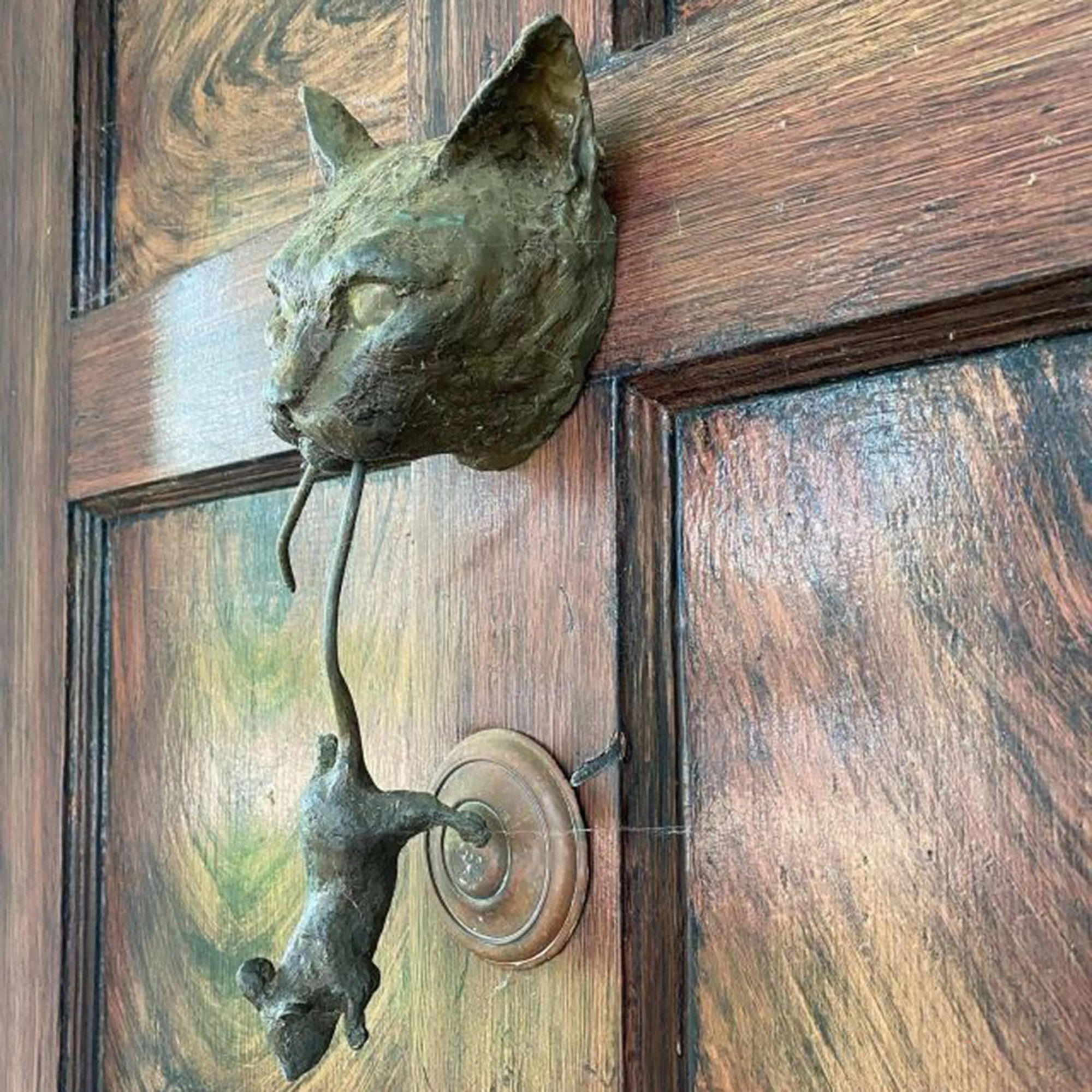 Resin Door Knocker Wall Hangings Statue Cute Cat and Mouse Etsy