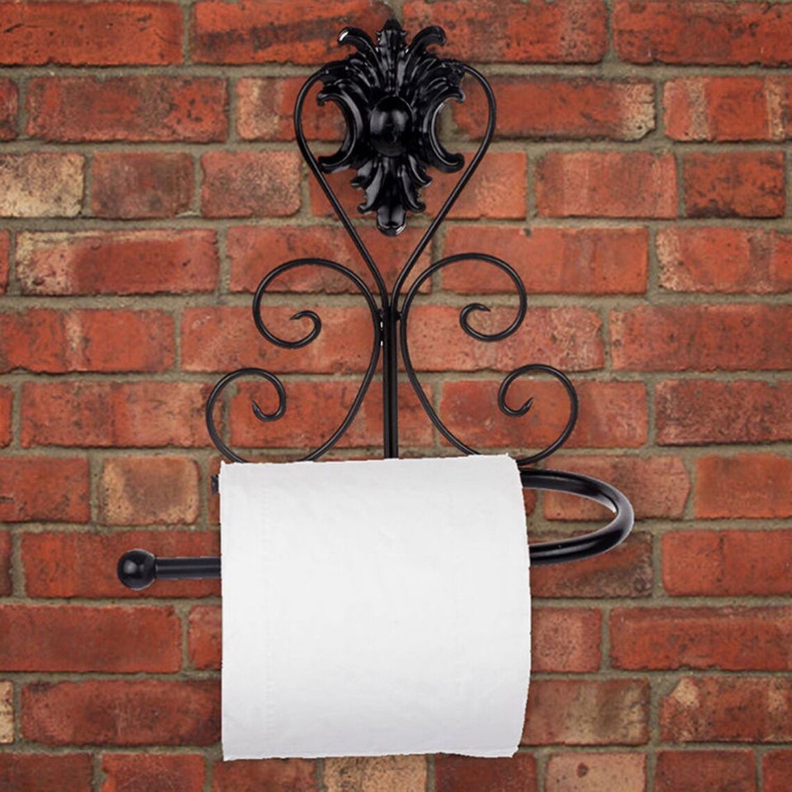 Black Vintage Toilet Paper Holder Bathroom Wall Mount Rack Etsy UK