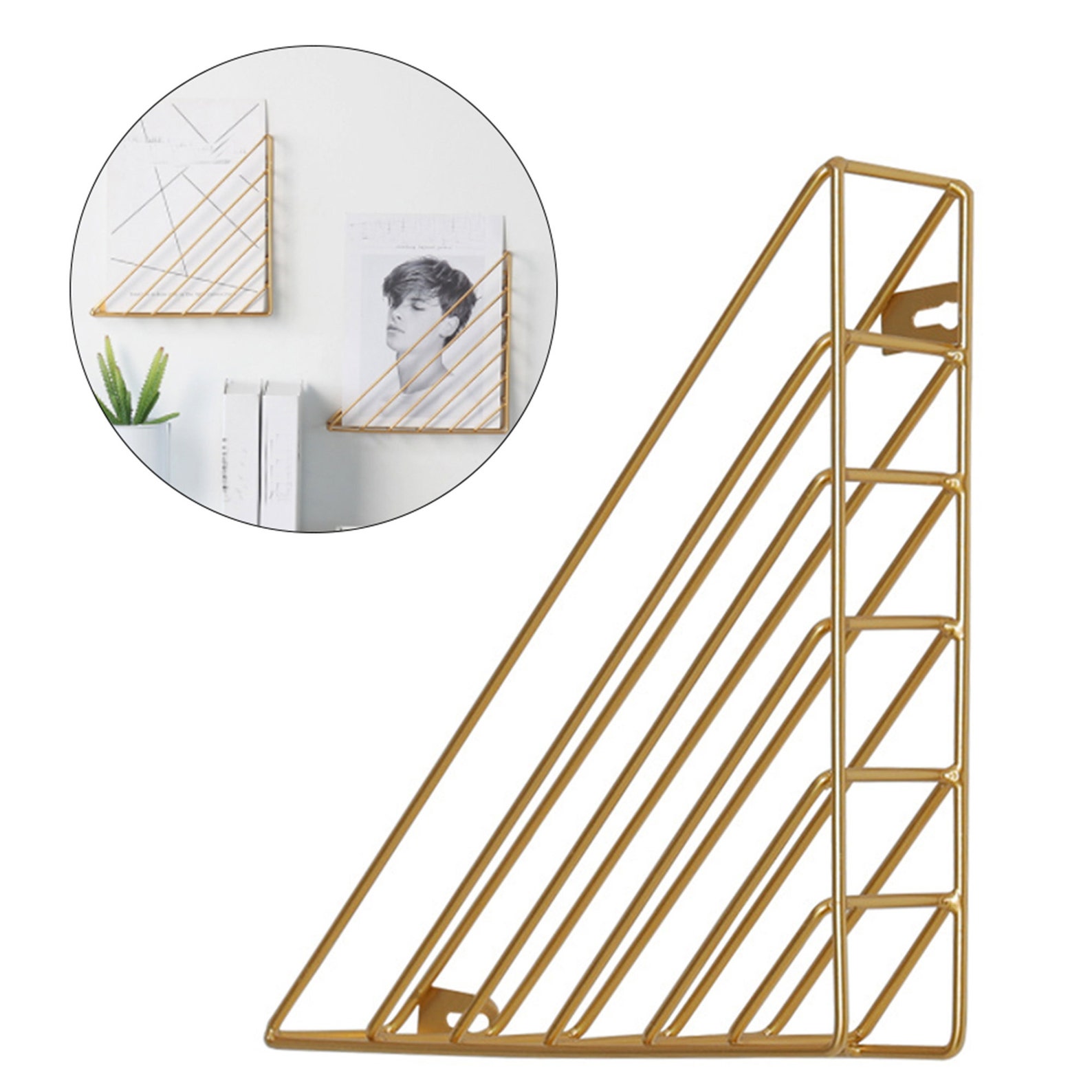 Triangle Metal Book Shelf/ Iron Wall Mounted/ Hanging Storage Etsy